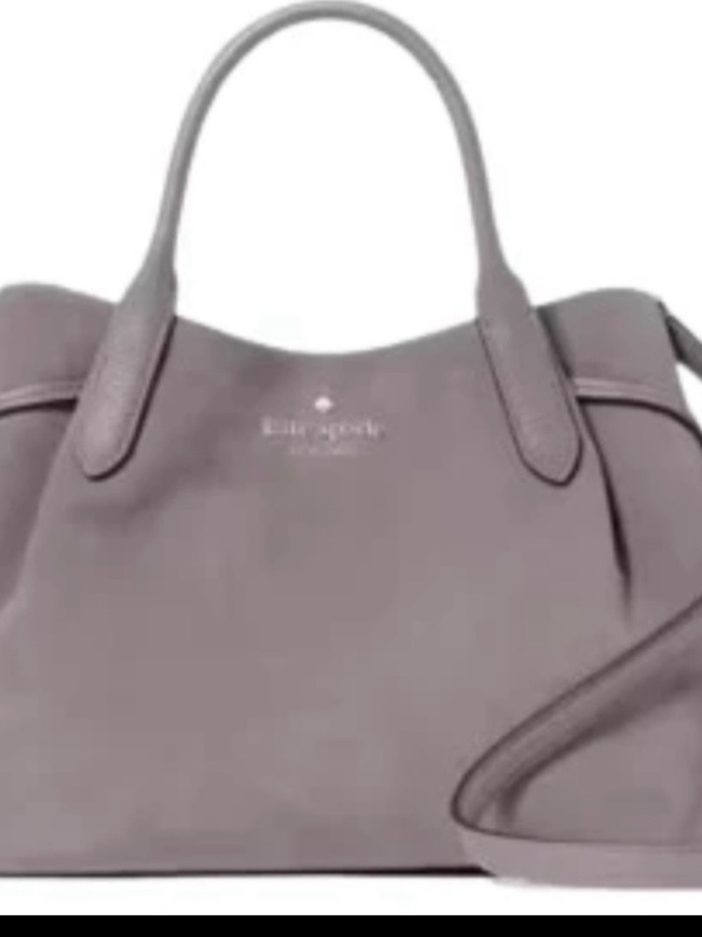 kate spade suede gray smal dumpling leather tote with detachable strap